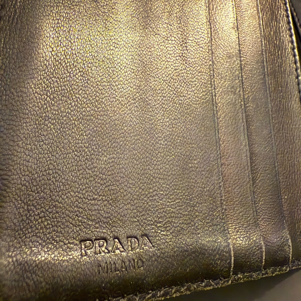 Prada Black Tessuto Nylon Exterior/Lambskin Leather Interior Wallet - Picture 9 of 10